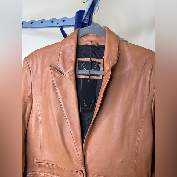 BOD & CHRISTENSEN LAMB LEATHER JACKET, COGNAC COLOR. - Picture 13 of 13
